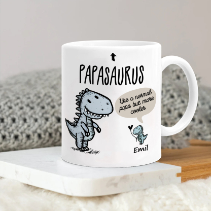 Personalised Ceramic Mug Custom 1 Name Dinosaur Cup Gifts for Grandpa/Grandma - Like A Normal Grandad/Nan But More Cooler-Jessemade AU