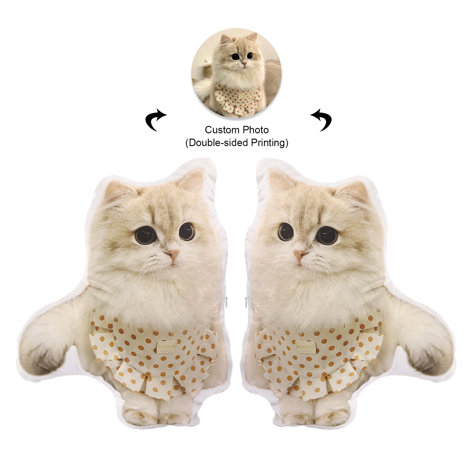 Custom 3D Pet Pillow Personalised Photo Pillow Custom Shape Double Printed Cotton Pillow