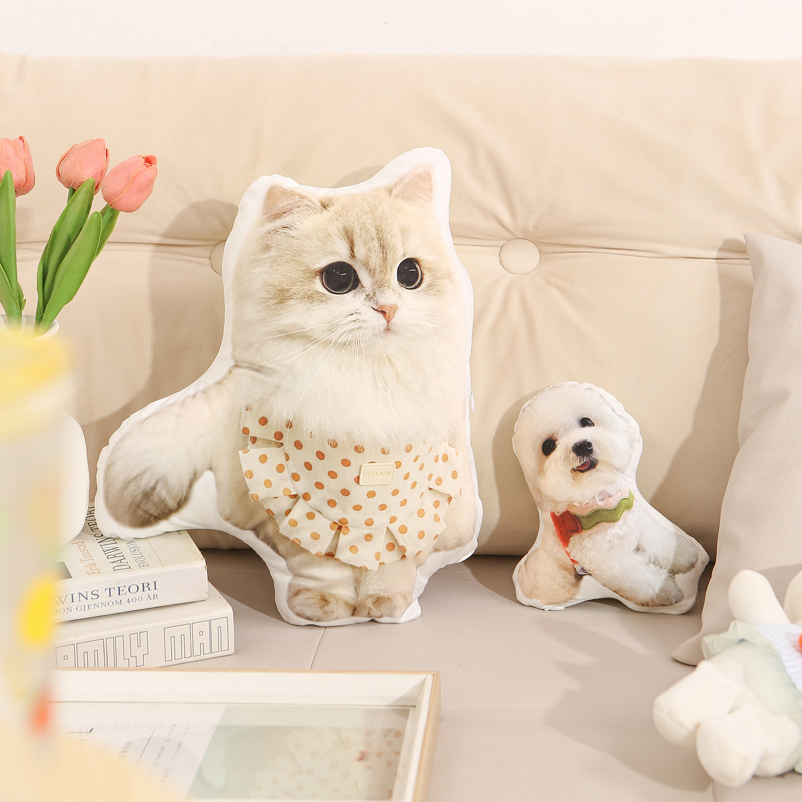Custom 3D Pet Pillow Personalised Photo Pillow Custom Shape Double Printed Cotton Pillow