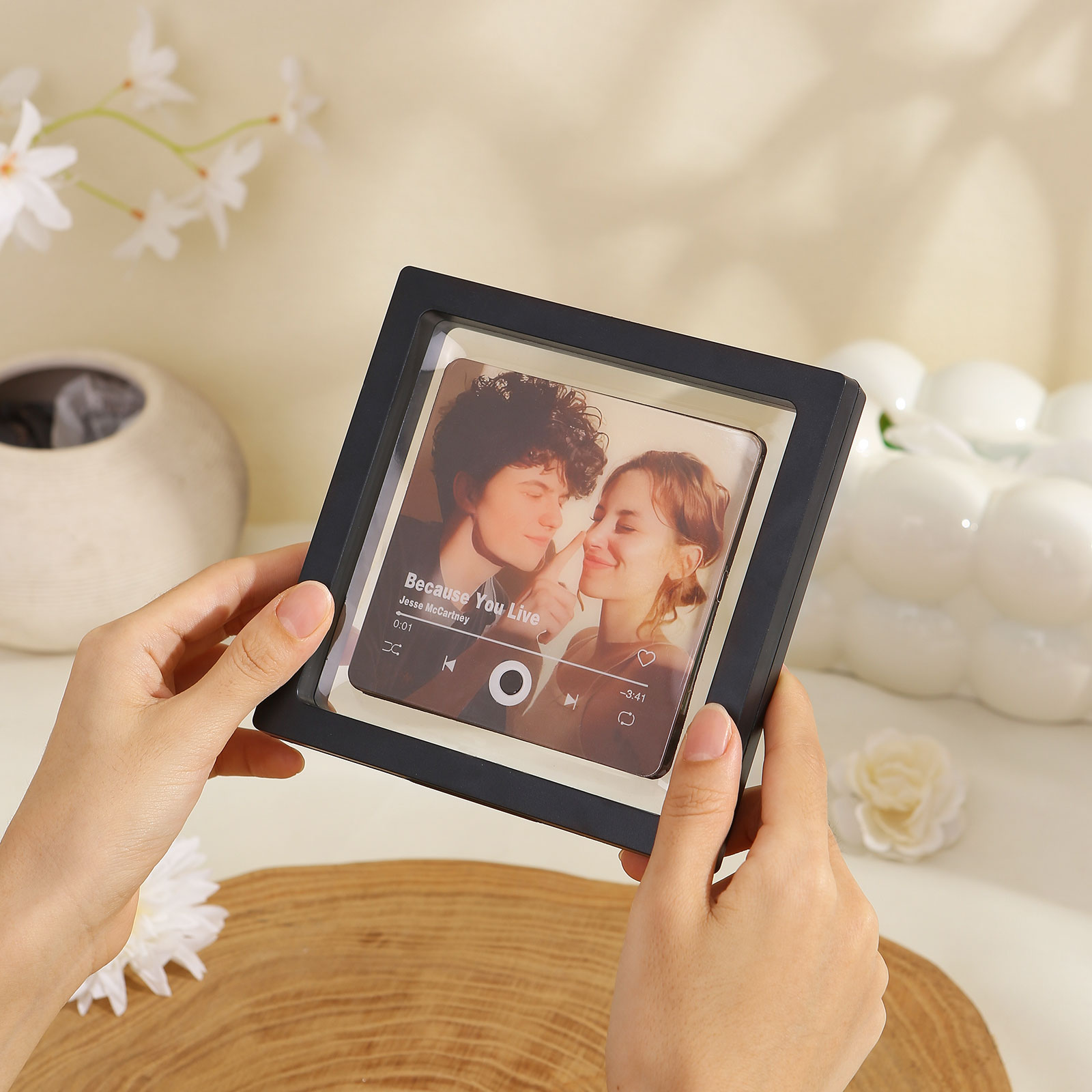 Personalised Photo Album Fridge Magnet Wall Photo Sticker Music Movement Music Fridge Magnet Without Cell Phone Custom Photo & Music Gift