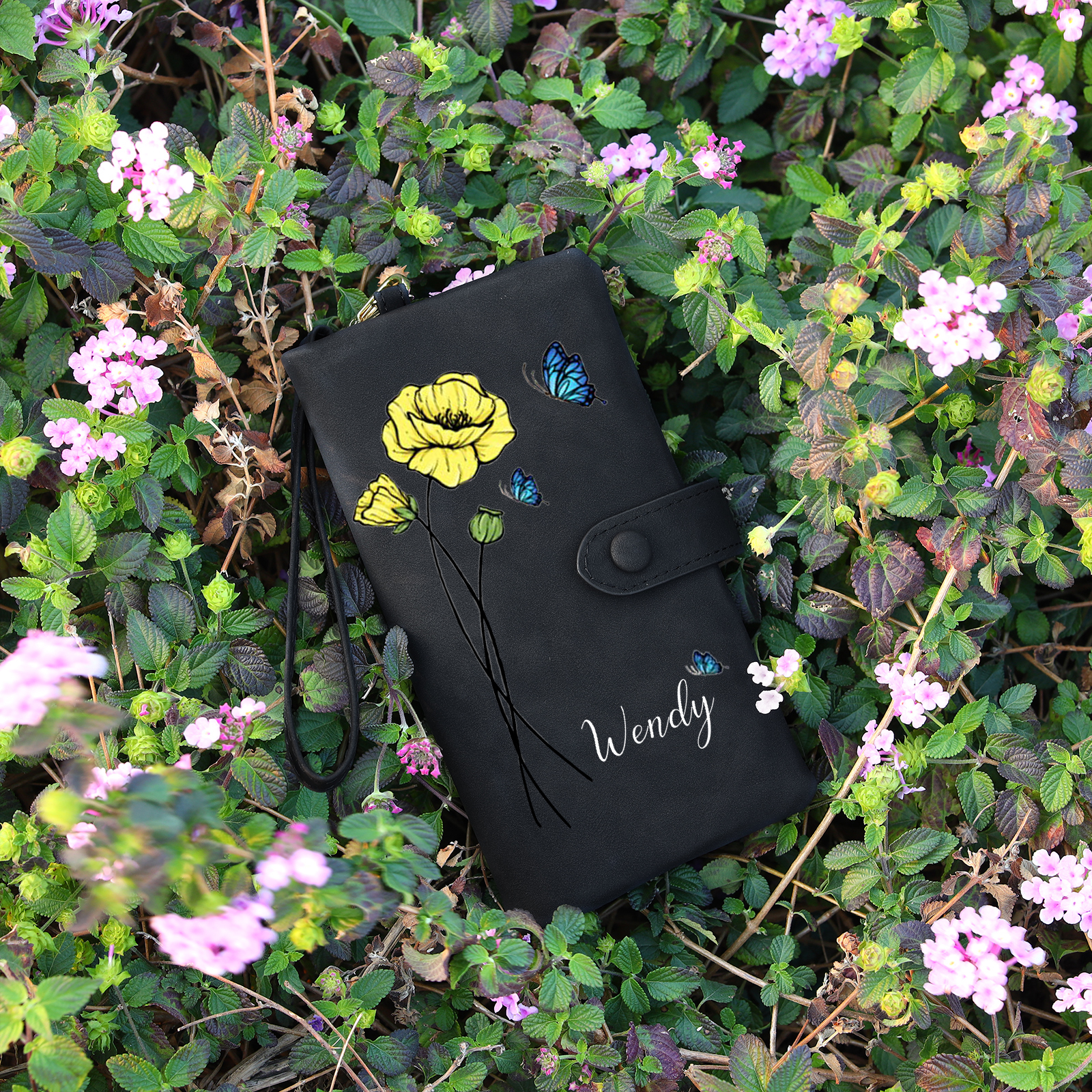 Personalised Women Wallet Custom Birth Flower Name Photo Valentines Day Gift