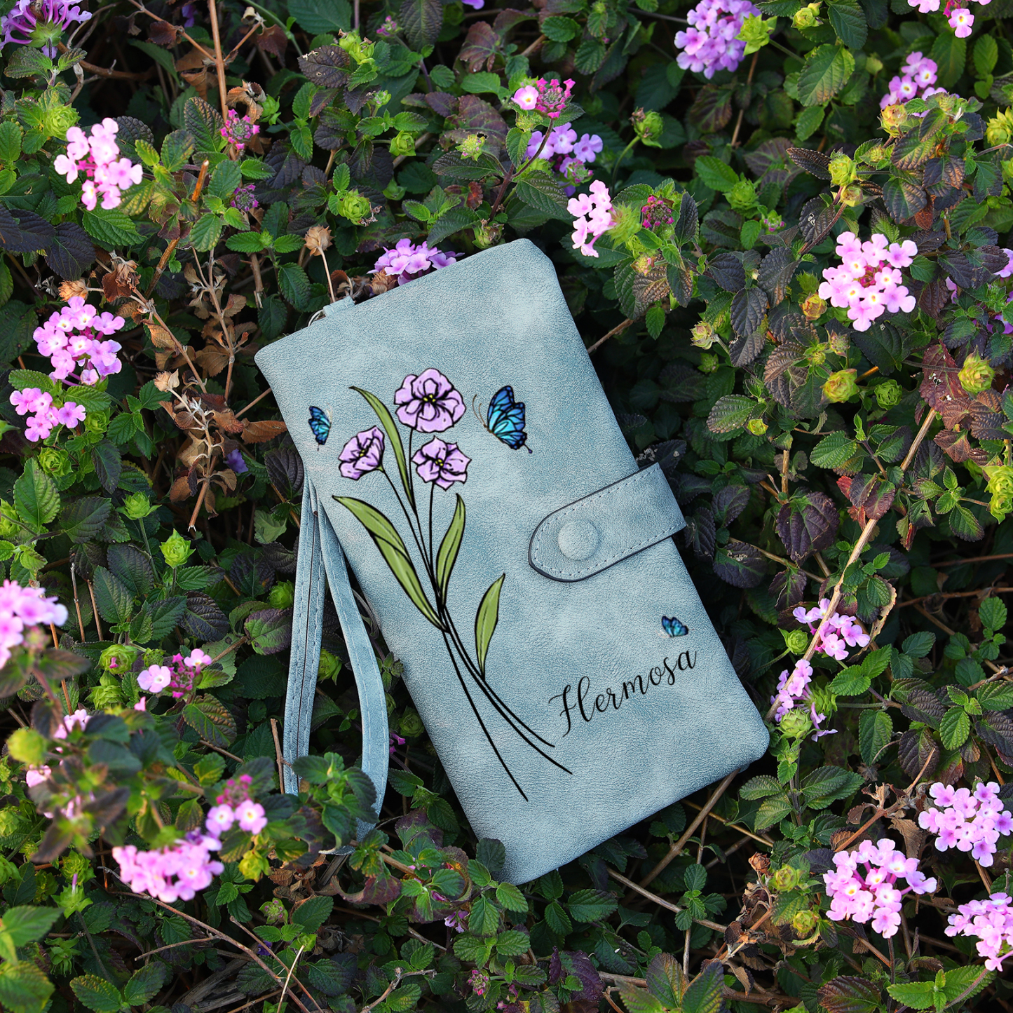 Personalised Women Wallet Custom Birth Flower Name Photo Valentines Day Gift