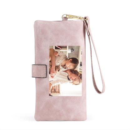 Personalised Women Wallet Custom Birth Flower Name Photo Valentines Day Gift