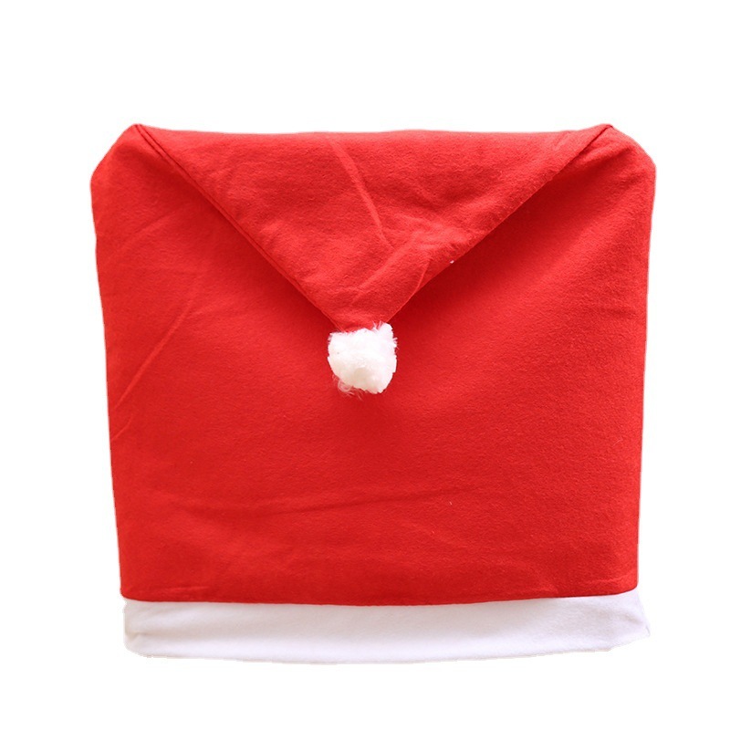 Santa Hat Christmas Chair Cover Festive Holiday Decoration for Family Gatherings