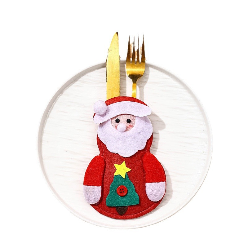 Christmas Cutlery Holders Set Festive Table Decoration for Kids and Family Gatherings