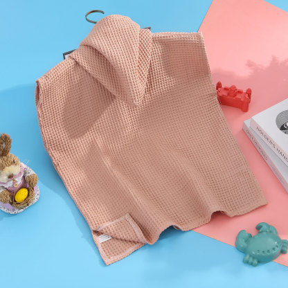 Personalised Name Hooded Baby Poncho Towel Muslin Bath Poncho For Toddler Kids Cotton Waffle Hooded Baby Bath Towels