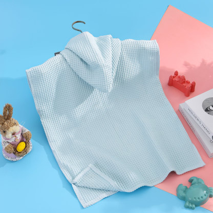 Personalised Name Hooded Baby Poncho Towel Muslin Bath Poncho For Toddler Kids Cotton Waffle Hooded Baby Bath Towels