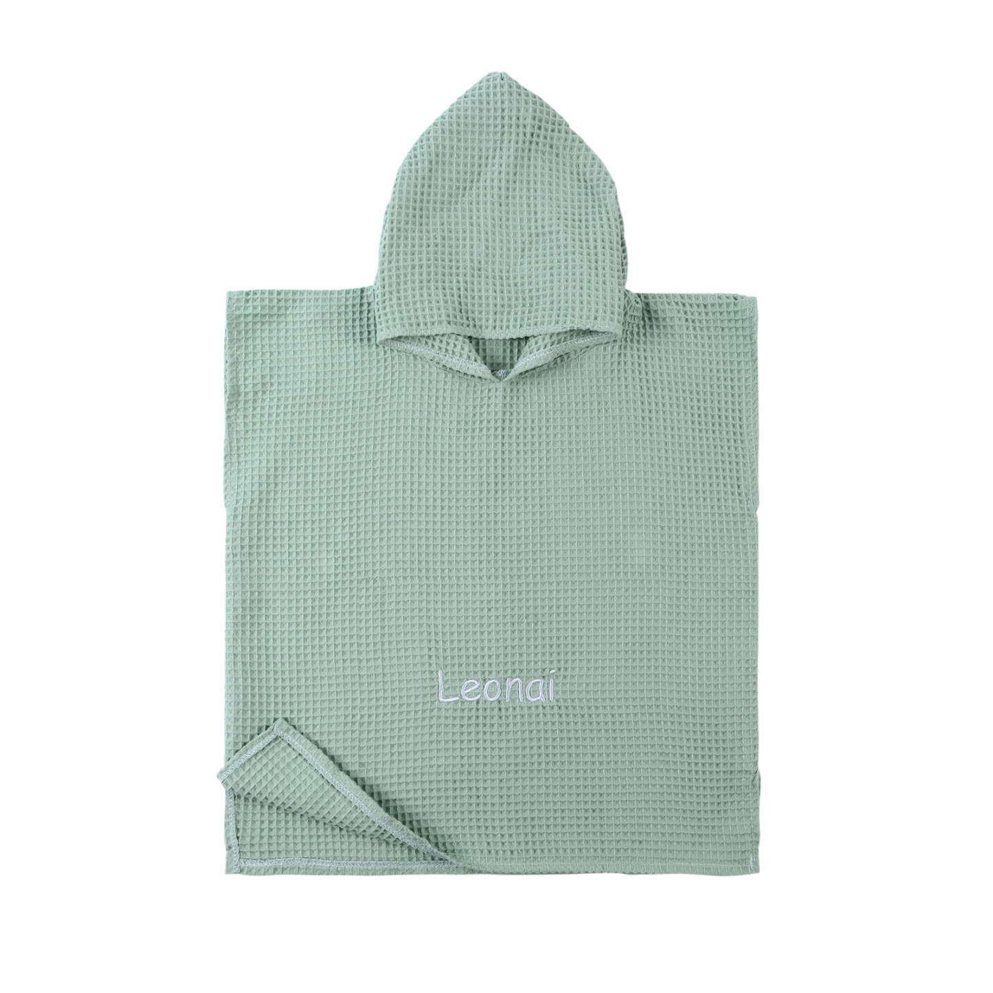 Personalised Name Hooded Baby Poncho Towel Muslin Bath Poncho For Toddler Kids Cotton Waffle Hooded Baby Bath Towels