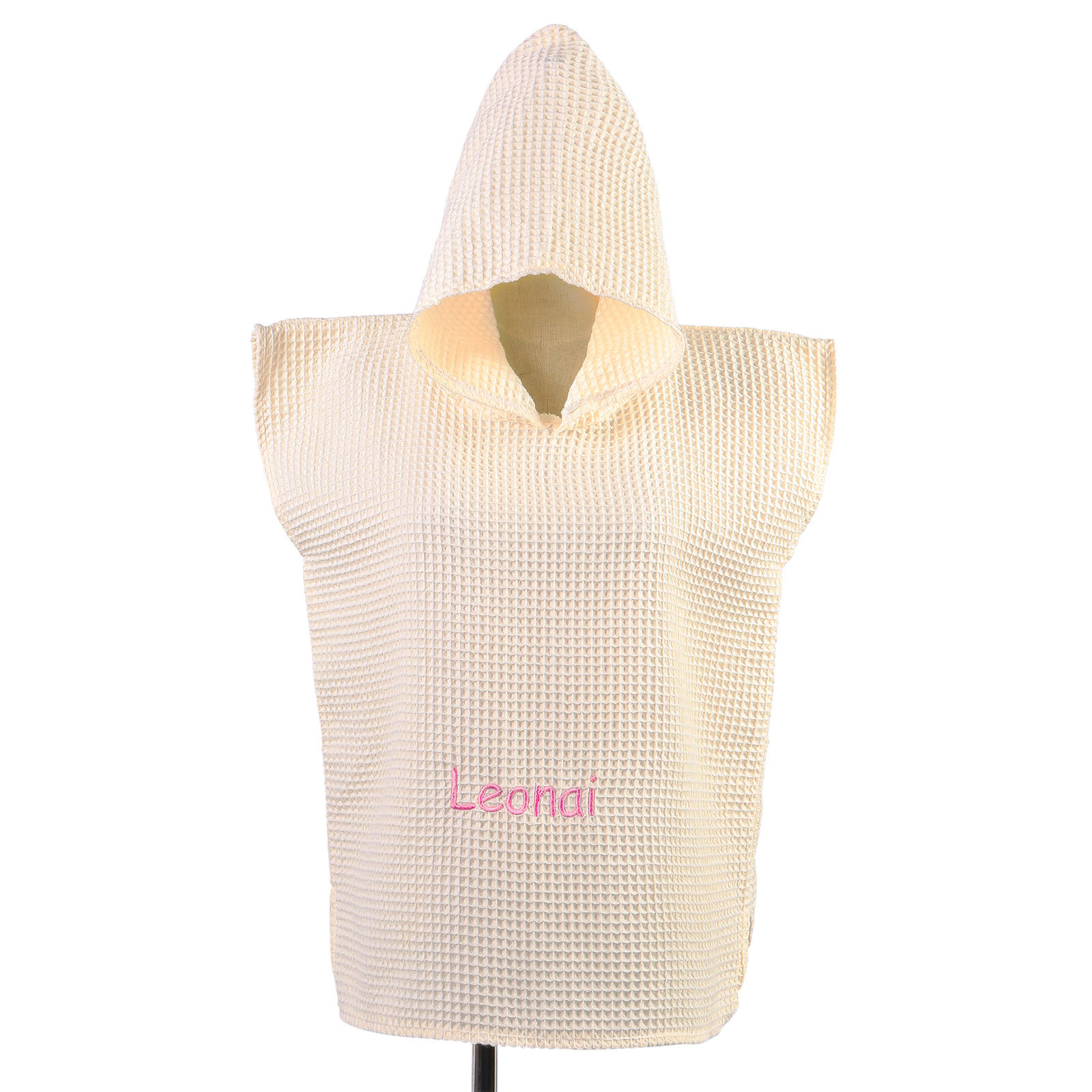 Personalised Name Hooded Baby Poncho Towel Muslin Bath Poncho For Toddler Kids Cotton Waffle Hooded Baby Bath Towels