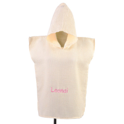 Personalised Name Hooded Baby Poncho Towel Muslin Bath Poncho For Toddler Kids Cotton Waffle Hooded Baby Bath Towels