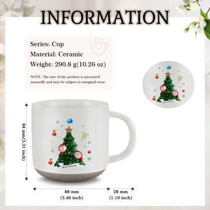 Personalised Christmas Tree Mug with Custom 2-6 Names and Text Perfect Holiday Gift for Family