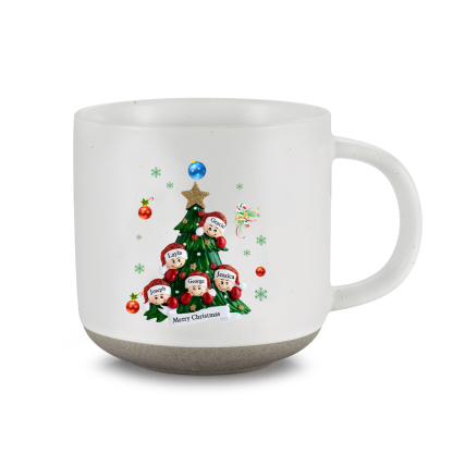 Personalised Christmas Tree Mug with Custom 2-6 Names and Text Perfect Holiday Gift for Family