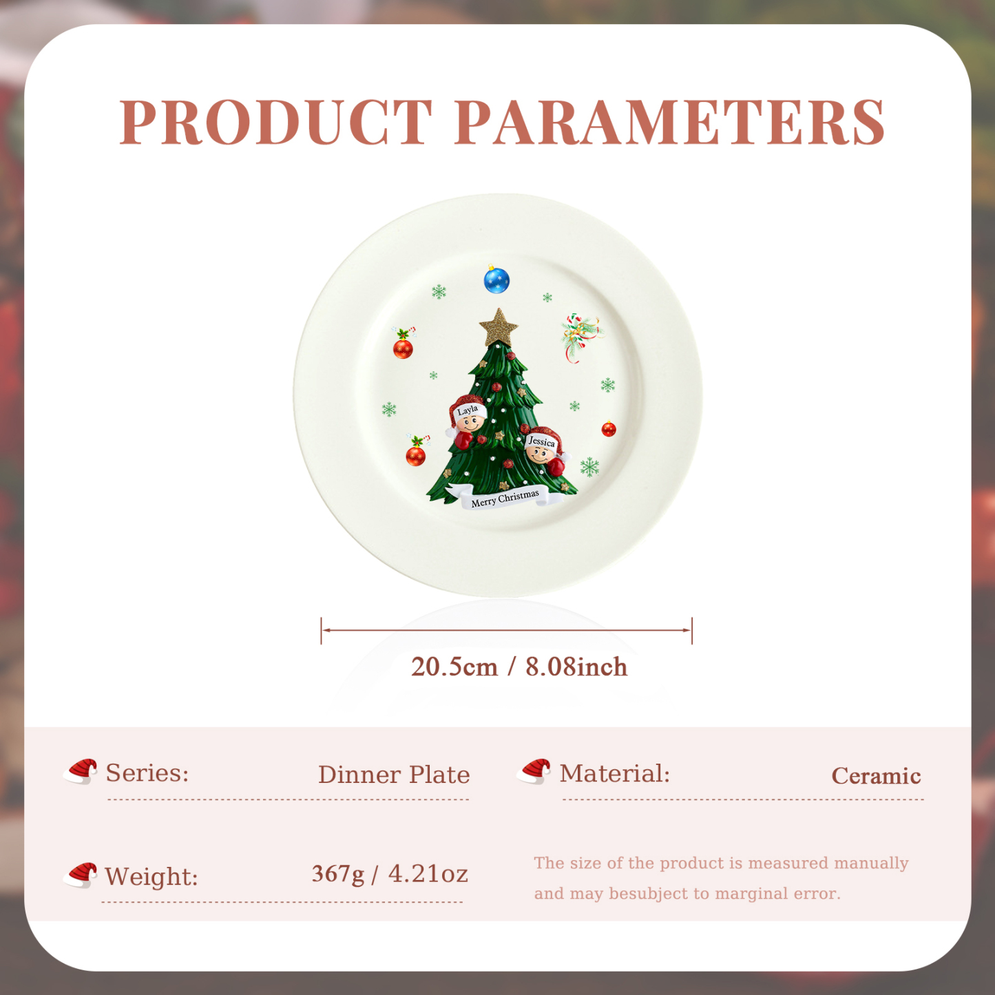 Personalised Christmas Plates for Friends with 2-6 Names A Festive Gift