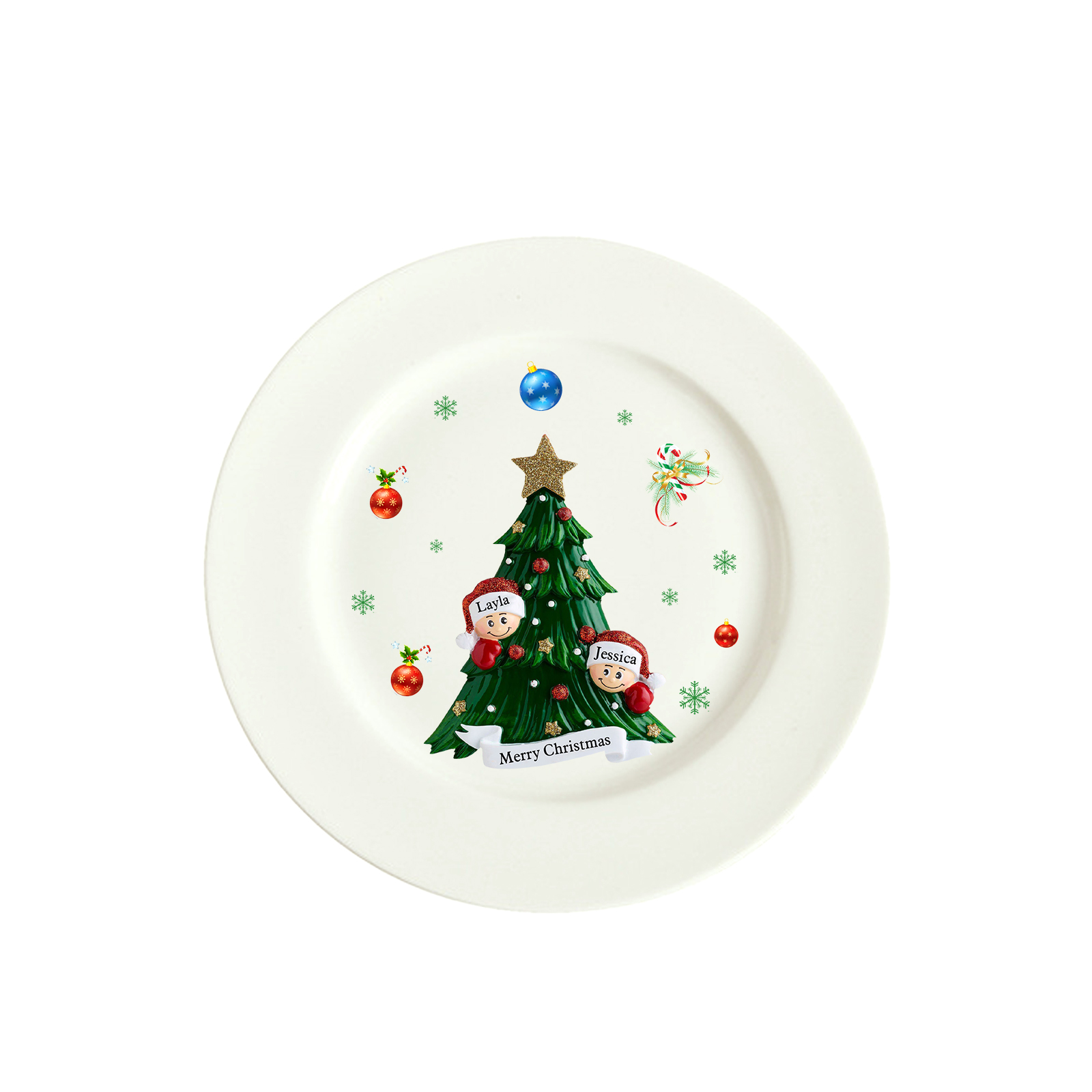 Personalised Christmas Plates for Friends with 2-6 Names A Festive Gift