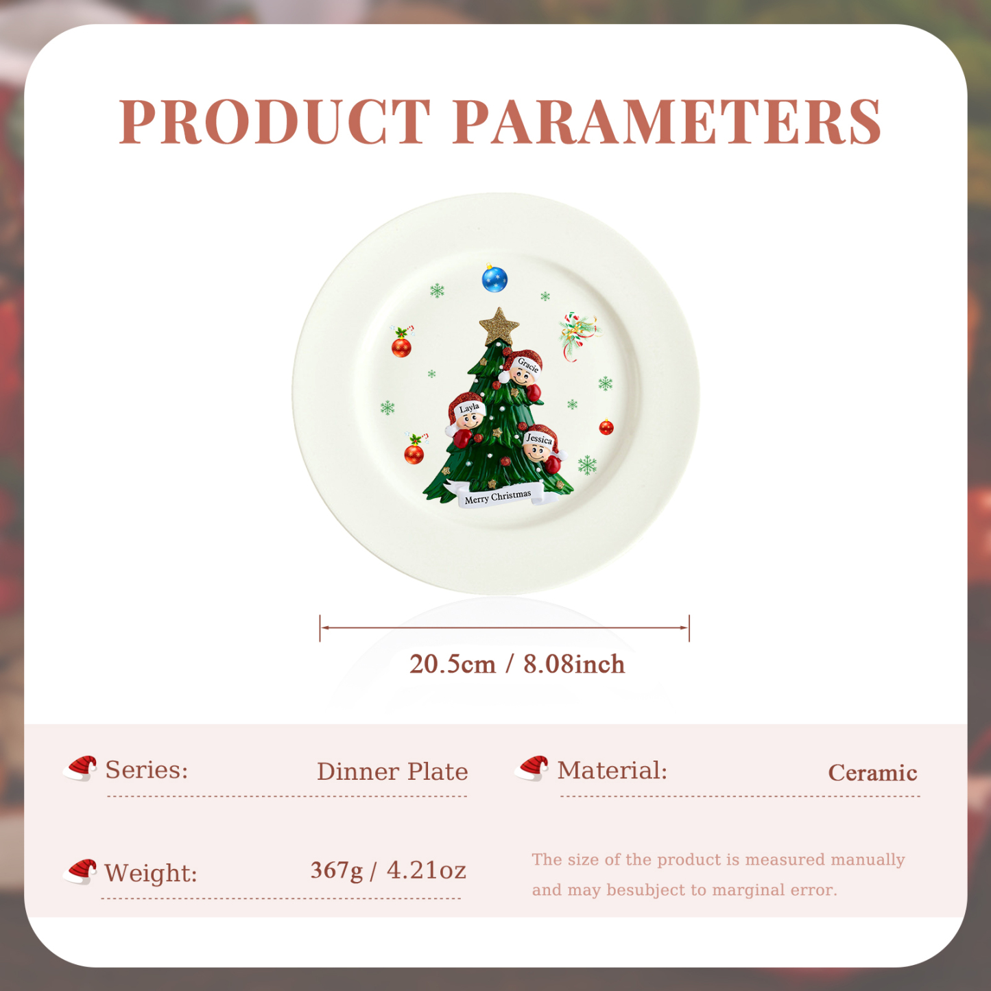 Personalised Christmas Plates for Friends with 2-6 Names A Festive Gift