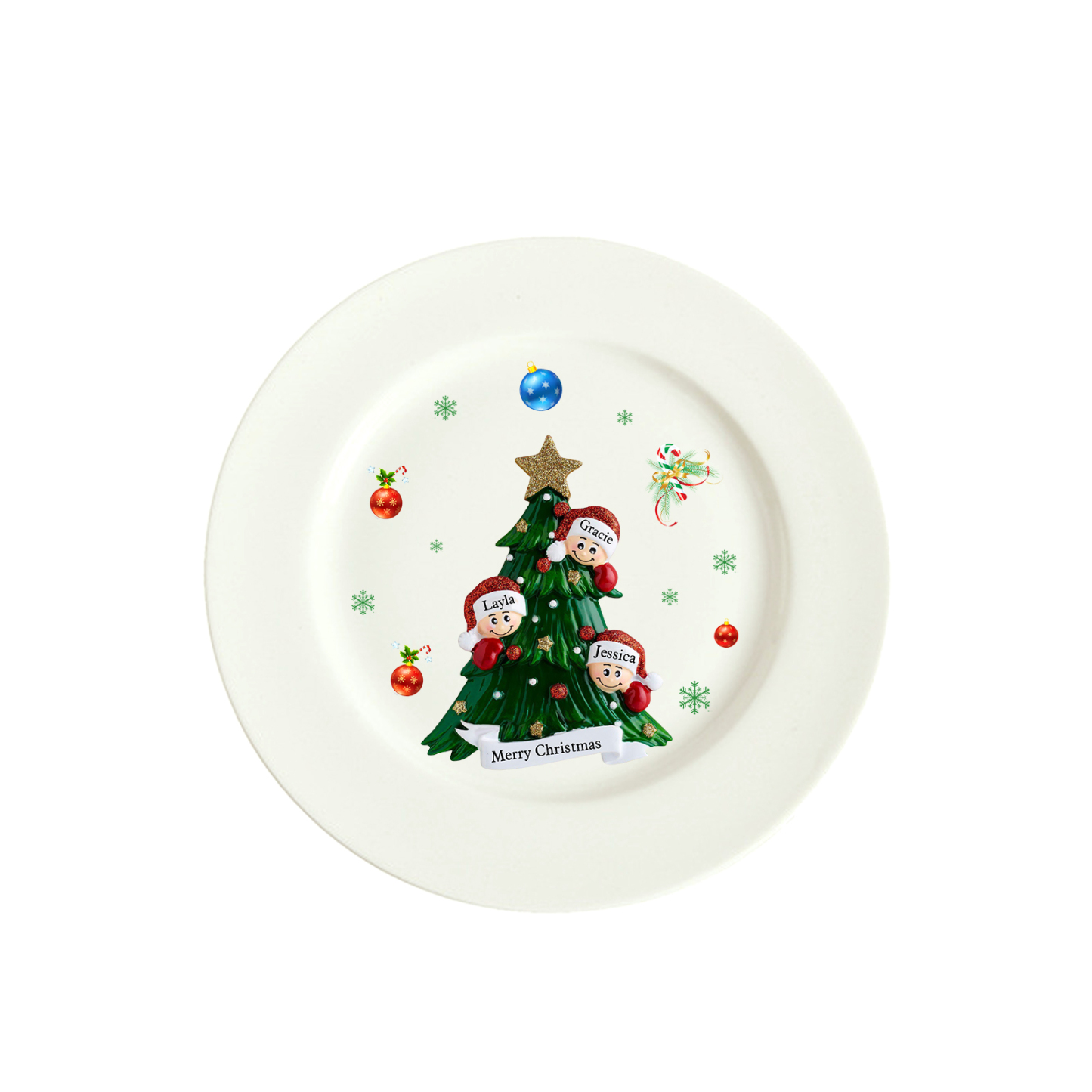 Personalised Christmas Plates for Friends with 2-6 Names A Festive Gift