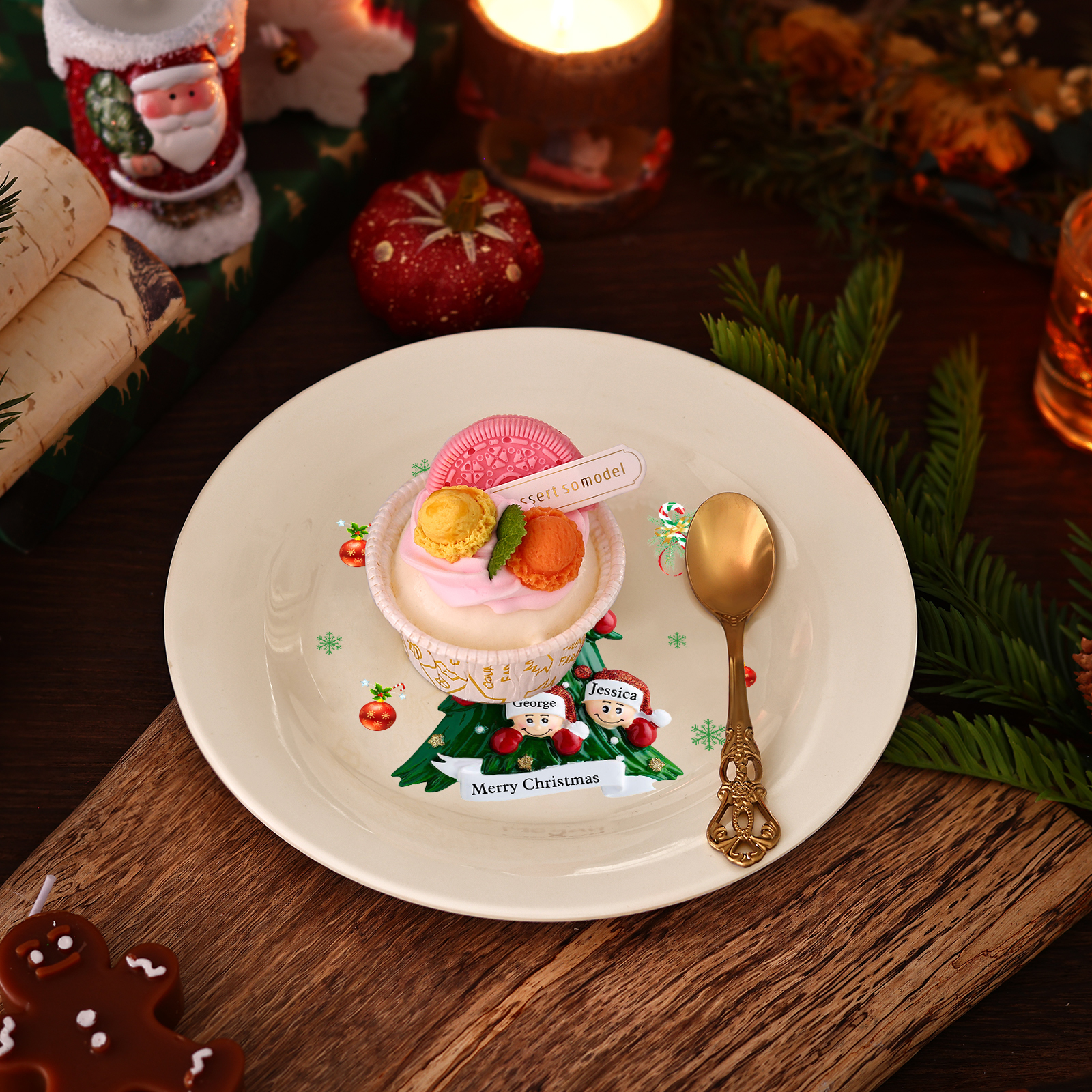 Personalised Christmas Plates for Friends with 2-6 Names A Festive Gift