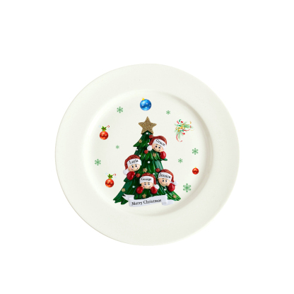 Personalised Christmas Plates for Friends with 2-6 Names A Festive Gift