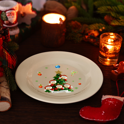 Personalised Christmas Plates for Friends with 2-6 Names A Festive Gift