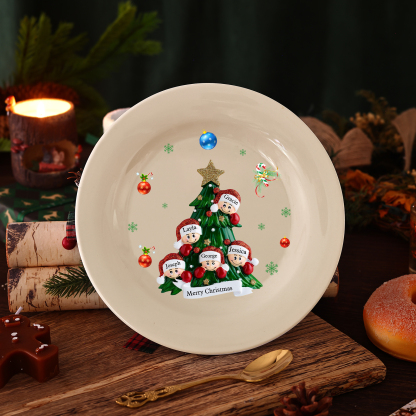 Personalised Christmas Plates for Friends with 2-6 Names A Festive Gift
