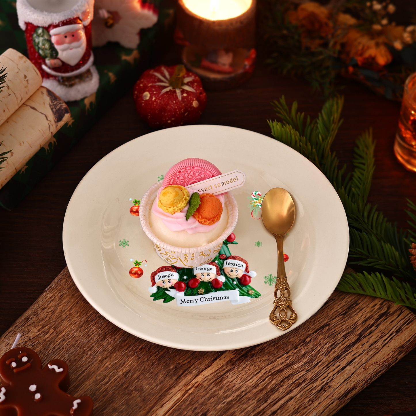 Personalised Christmas Plates for Friends with 2-6 Names A Festive Gift