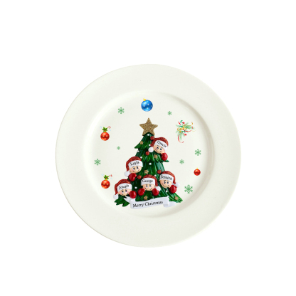 Personalised Christmas Plates for Friends with 2-6 Names A Festive Gift