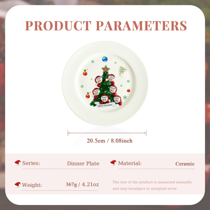 Personalised Christmas Plates for Friends with 2-6 Names A Festive Gift