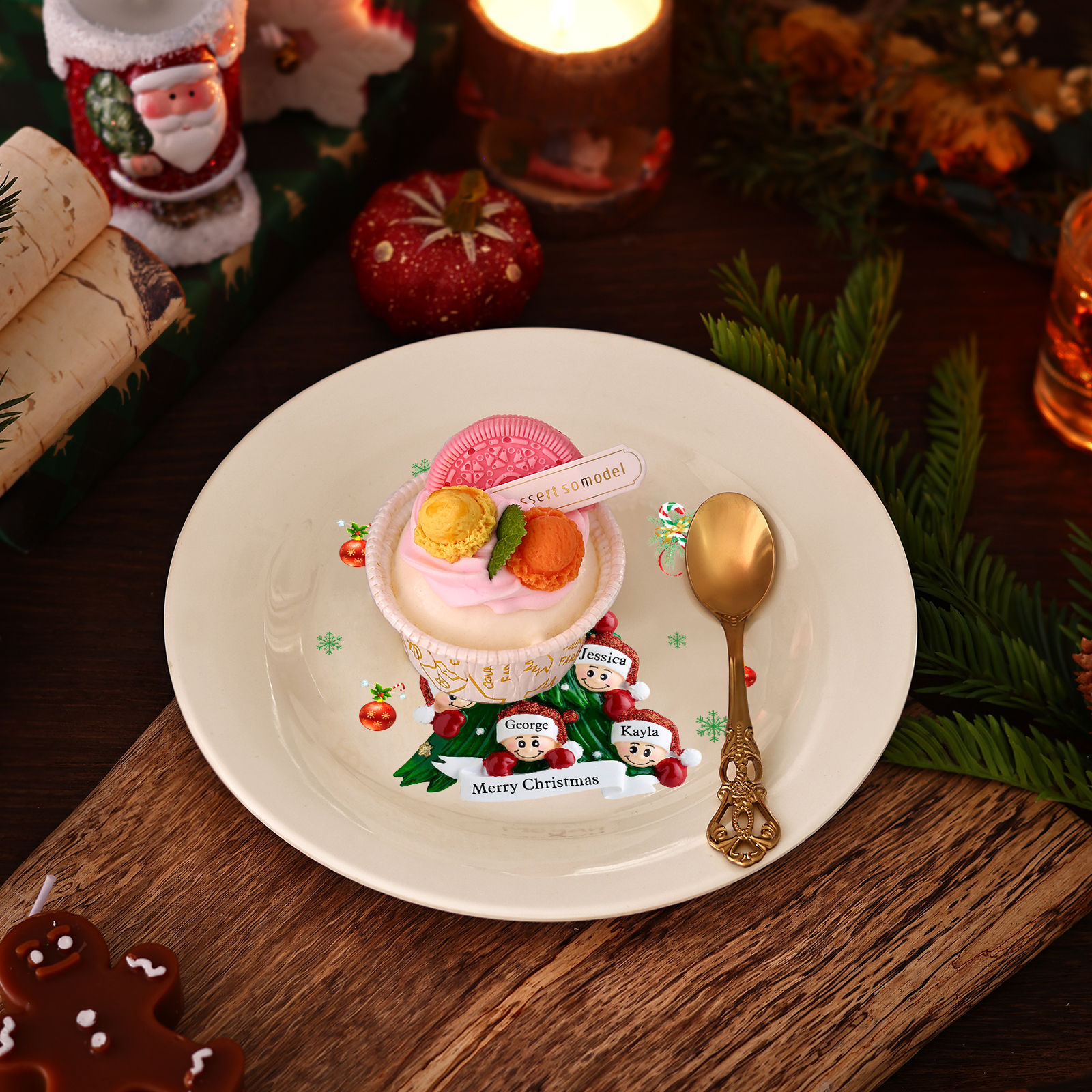 Personalised Christmas Plates for Friends with 2-6 Names A Festive Gift