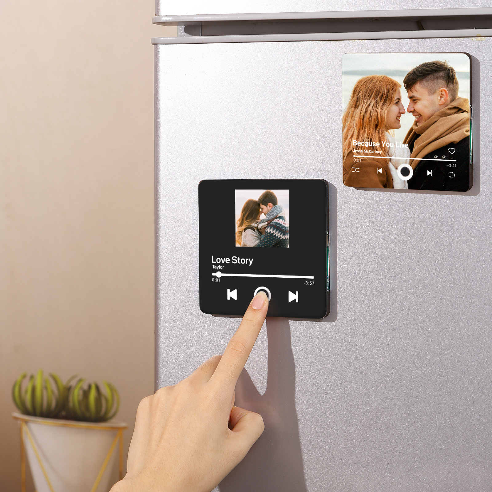 Personalised Music Fridge Magnets That Play Songs Customised Album Music Magnets for Fridge with Photo Christmas Valentine's Day Gifts for Couples
