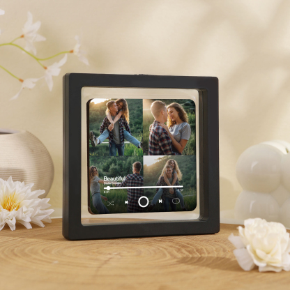 Personalised Music Fridge Magnets with 4 Photos  Custom Gift for Couples with Photos and Song