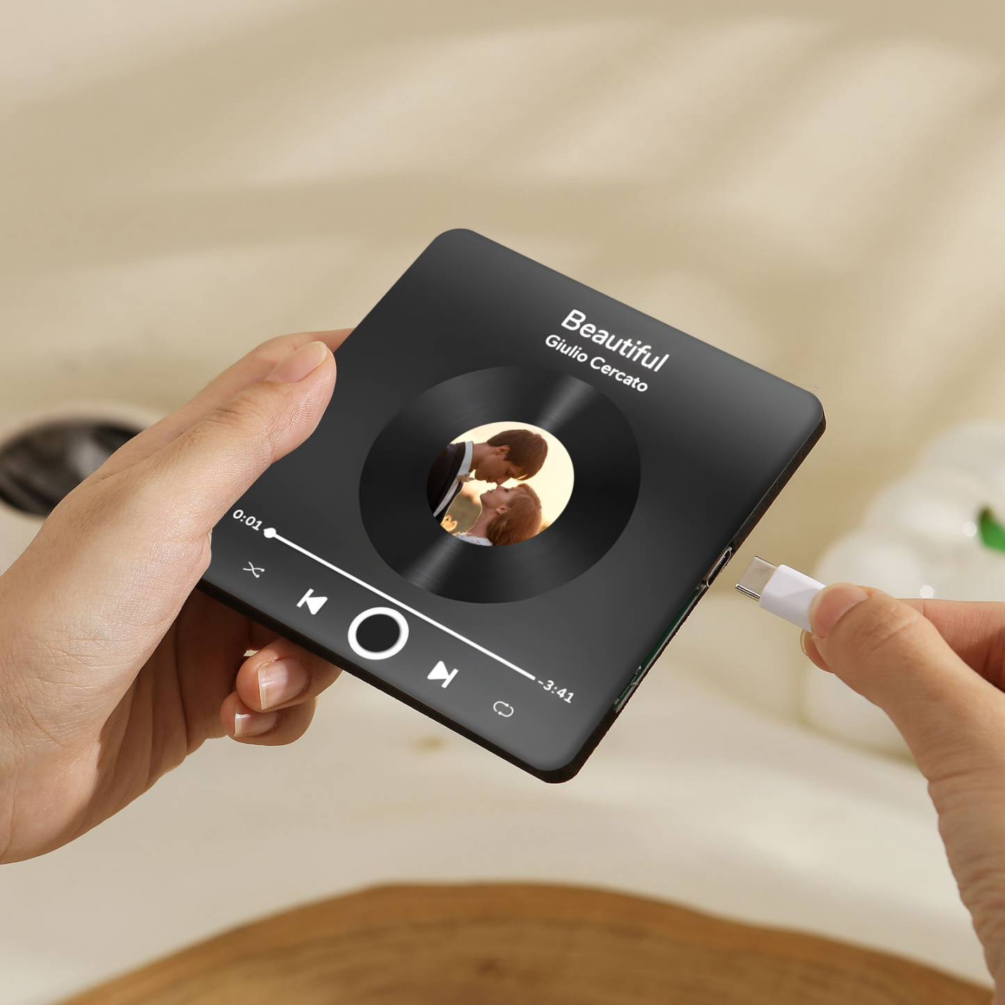 Personalised Music Fridge Magnets for Couples Custom Photo Heartwarming Gift for Loved Ones