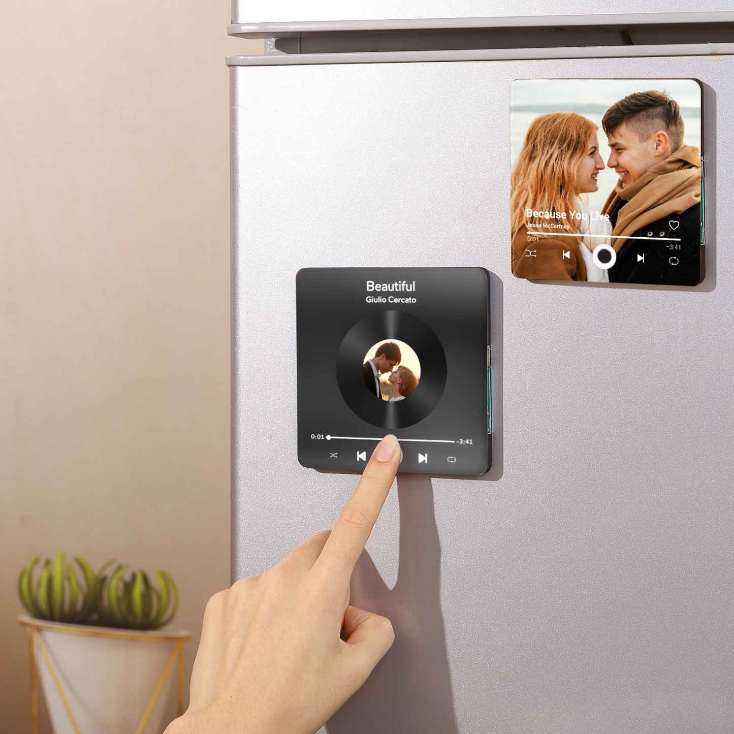 Personalised Music Fridge Magnets for Couples Custom Photo Heartwarming Gift for Loved Ones