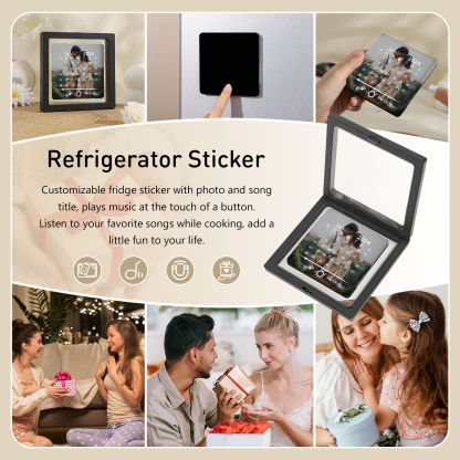 Personalised Music Fridge Magnet with 1 Photo & 1 Date – Custom Gift for Couples