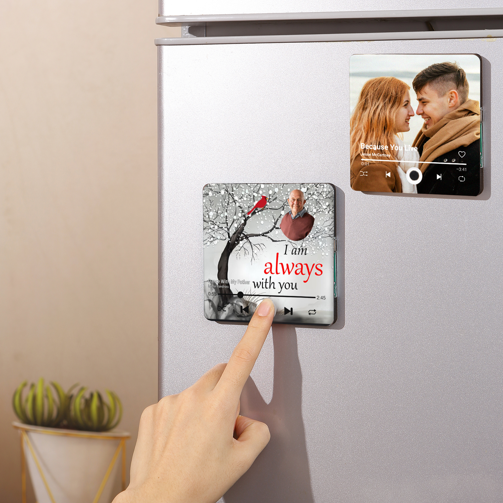 Personalised Memorial Fridge Magnet In Loving Memory Cardinal & Tree of Life Designs with Photo & Custom Text