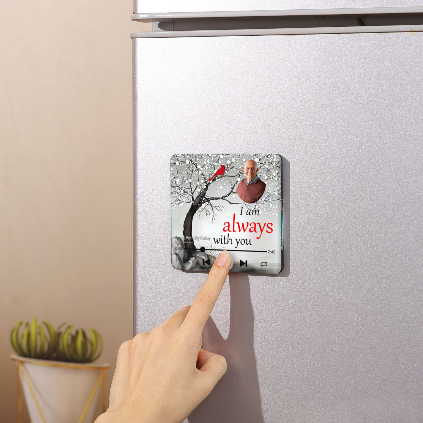 Personalised Memorial Fridge Magnet In Loving Memory Cardinal & Tree of Life Designs with Photo & Custom Text