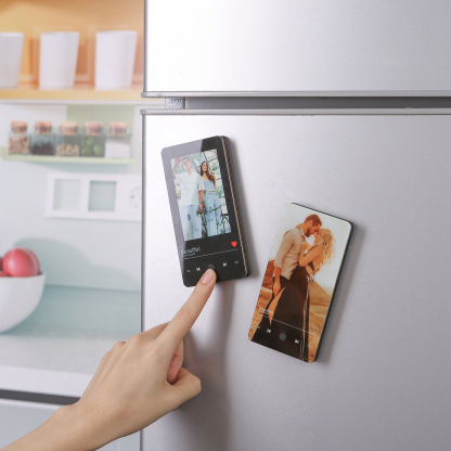 Personalised Fridge Magnet with Music Custom Photo & Song Valentine’s Day Gift for Couples