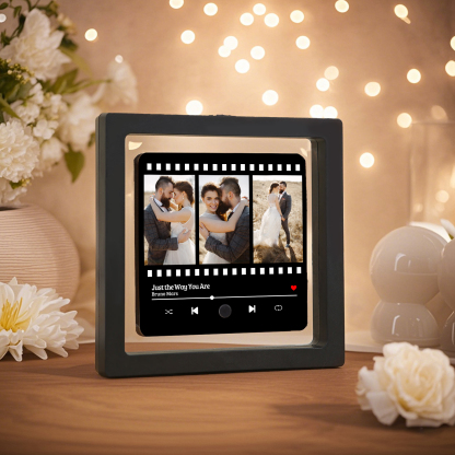 Personalised Music Fridge Magnet 3 Photos and Song Gift for Couple