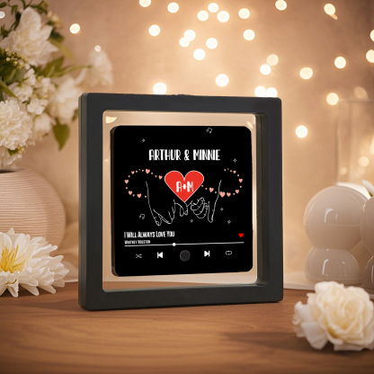 Personalised Music Fridge Magnet Infinity and Pinky Promise Custom 2 Names and Letters Gift for Couple