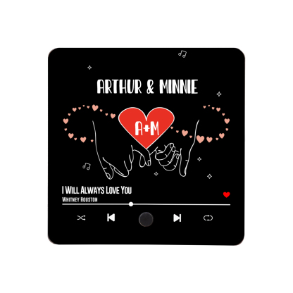 Personalised Music Fridge Magnet Infinity and Pinky Promise Custom 2 Names and Letters Gift for Couple