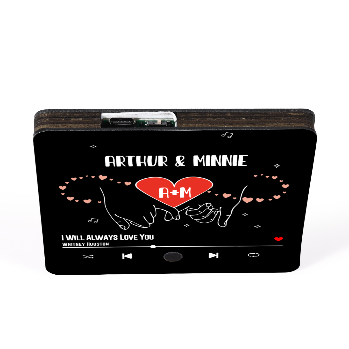 Personalised Music Fridge Magnet Infinity and Pinky Promise Custom 2 Names and Letters Gift for Couple