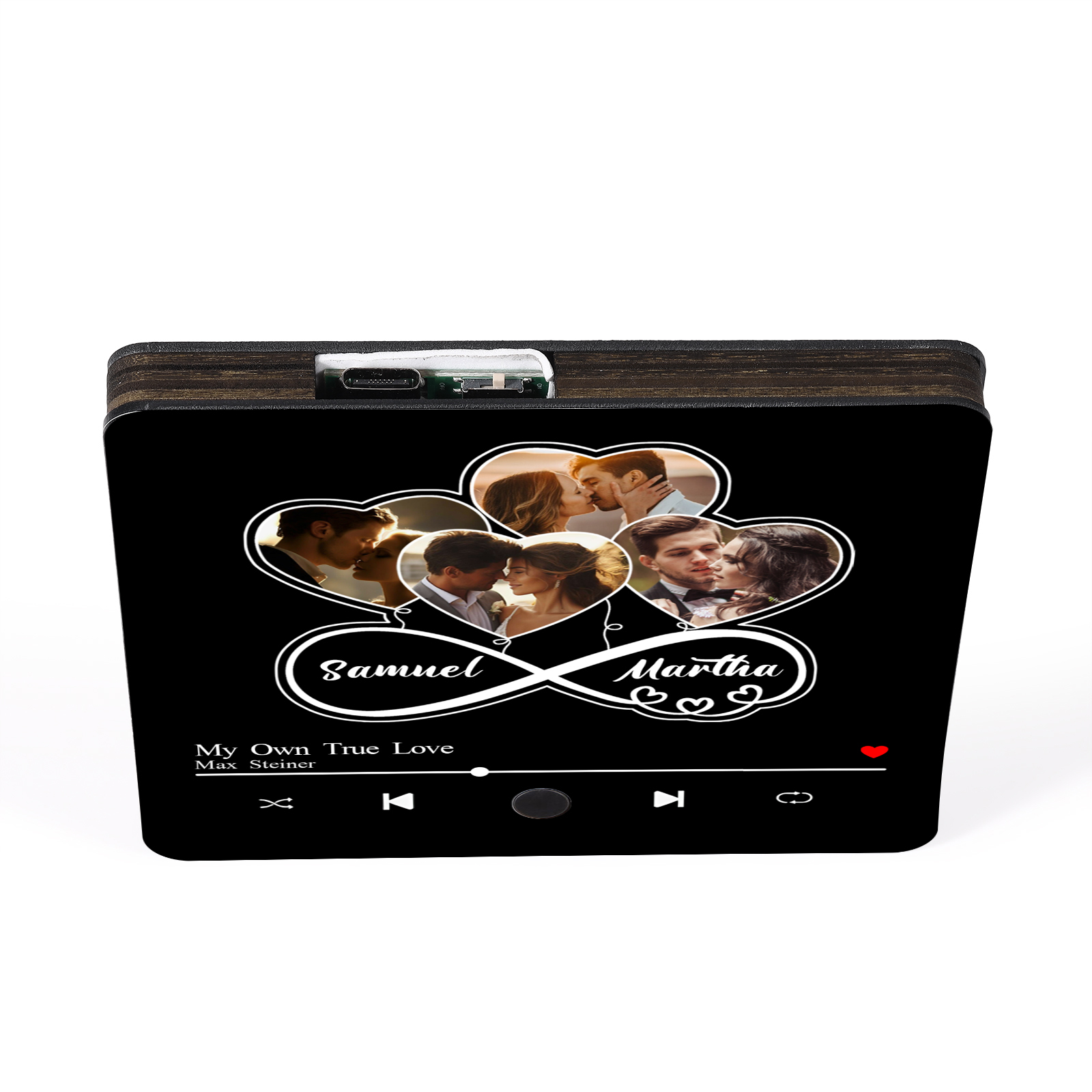 Personalised Music Fridge Magnet Infinity Heart Shaped Photo Gift for Couple