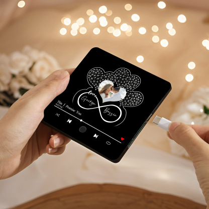 Infinity Heart Shaped Photo Personalised Music Fridge Magnet Gift for Couple