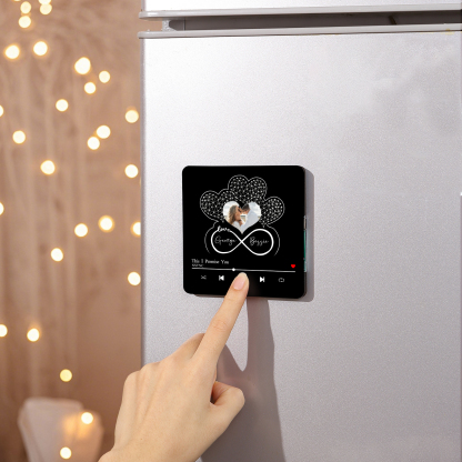 Infinity Heart Shaped Photo Personalised Music Fridge Magnet Gift for Couple