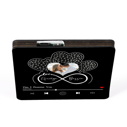Infinity Heart Shaped Photo Personalised Music Fridge Magnet Gift for Couple