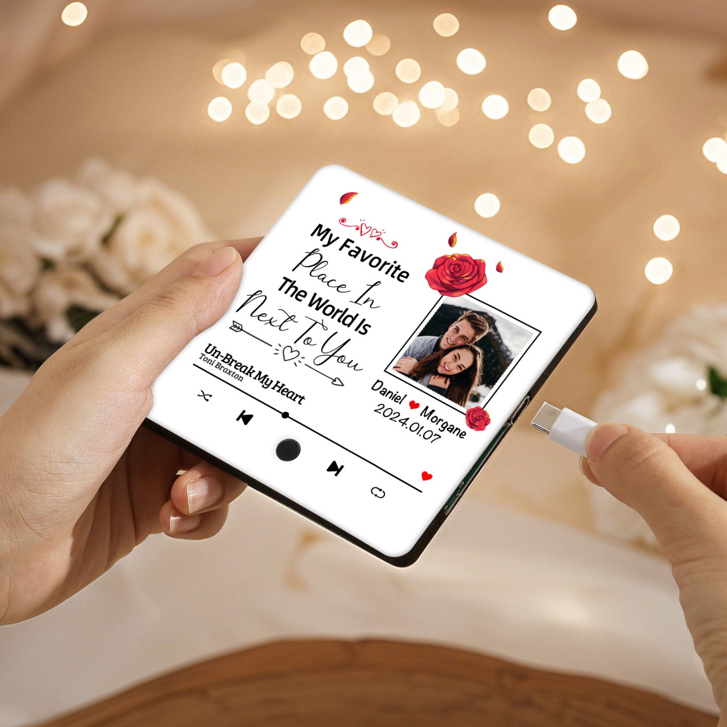 Personalised Music Fridge Magnets My Favorite Place Is Next to You Gift for Couples