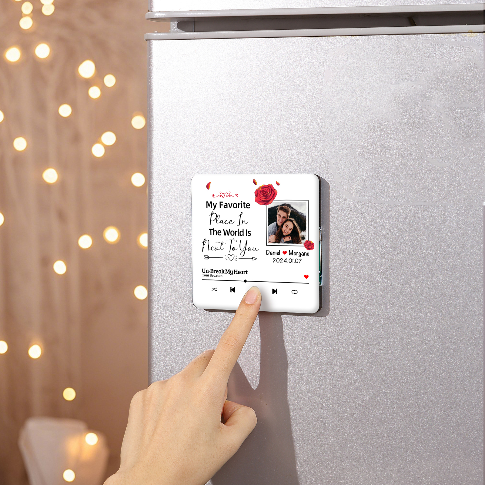 Personalised Music Fridge Magnets My Favorite Place Is Next to You Gift for Couples