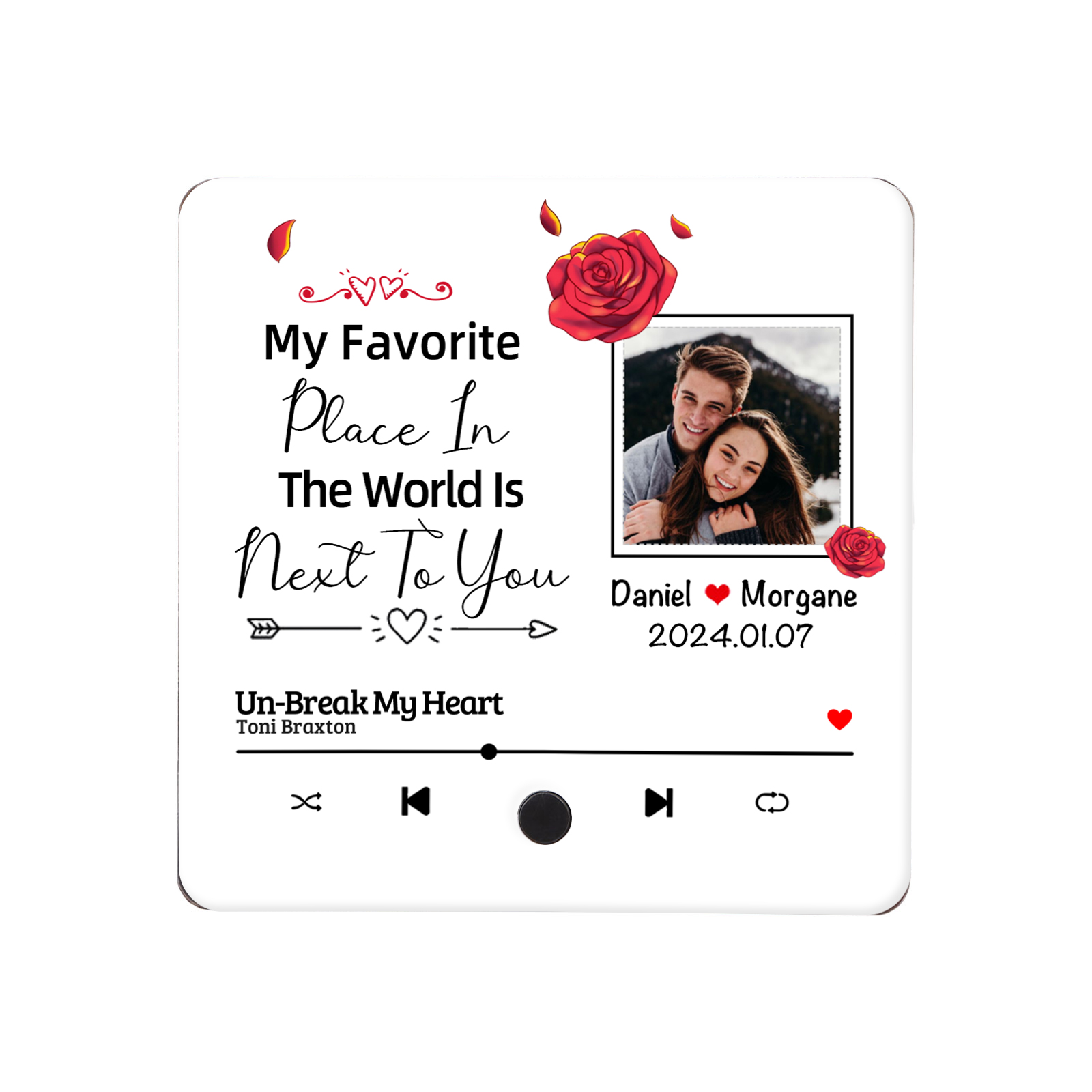 Personalised Music Fridge Magnets My Favorite Place Is Next to You Gift for Couples