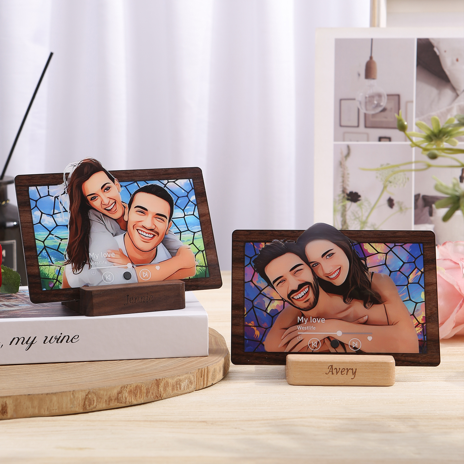 Personalised Cartoon Fridge Magnet with Music Unique Valentine’s Day Gift for Couple