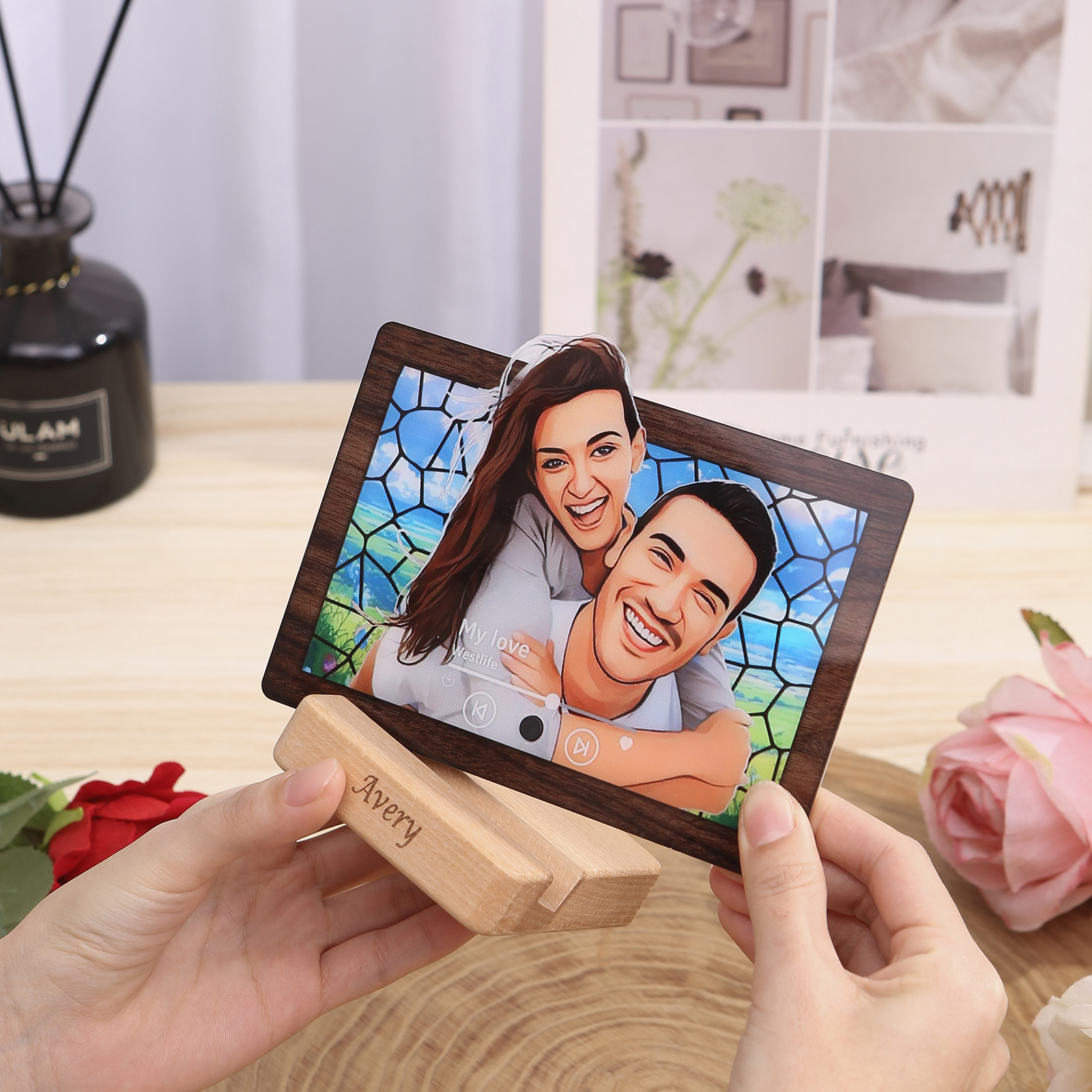 Personalised Cartoon Fridge Magnet with Music Unique Valentine’s Day Gift for Couple