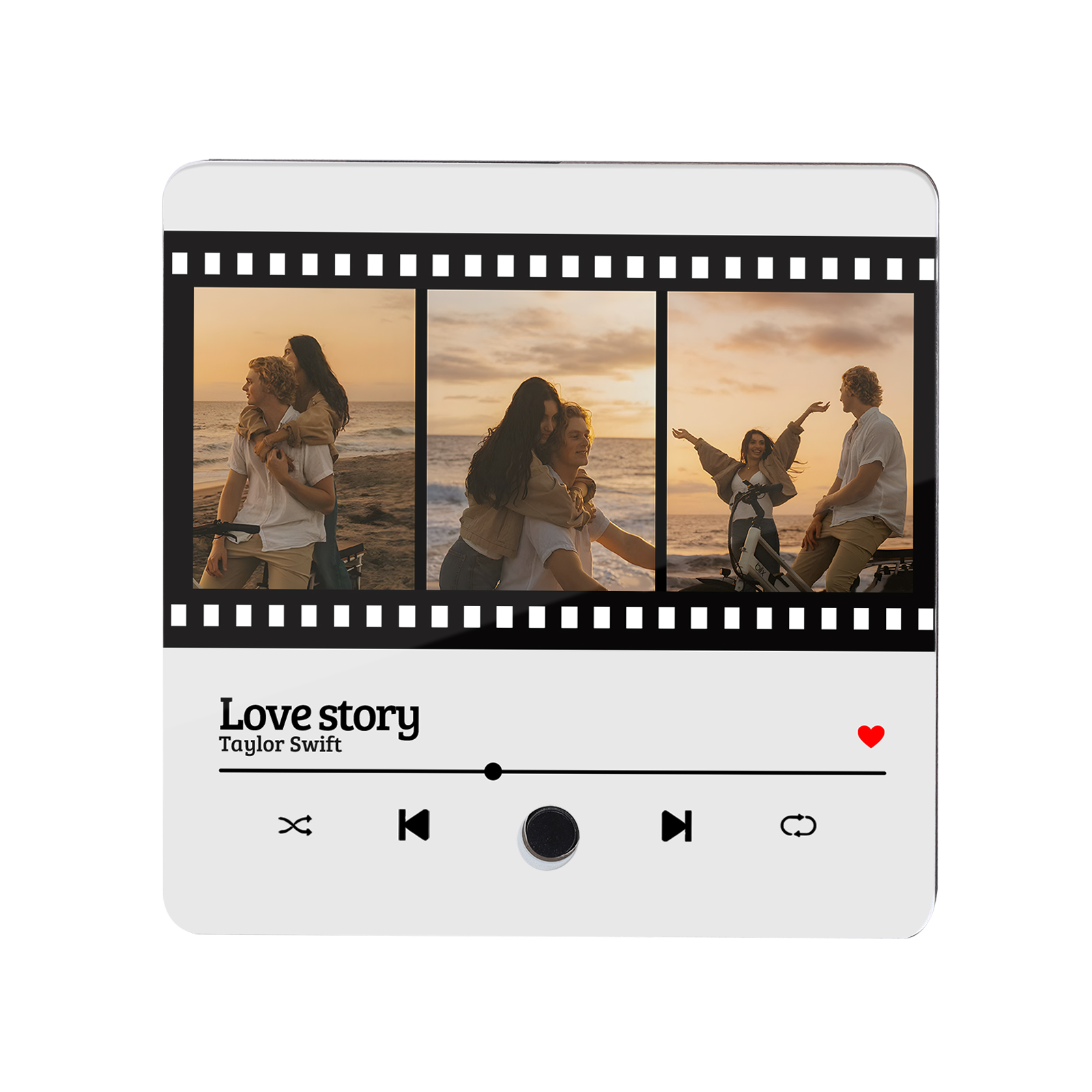 Personalised Photo Fridge Magnet Custom 3 Photos with Music Romantic Valentine's Day Gift for Couples | Jessemde